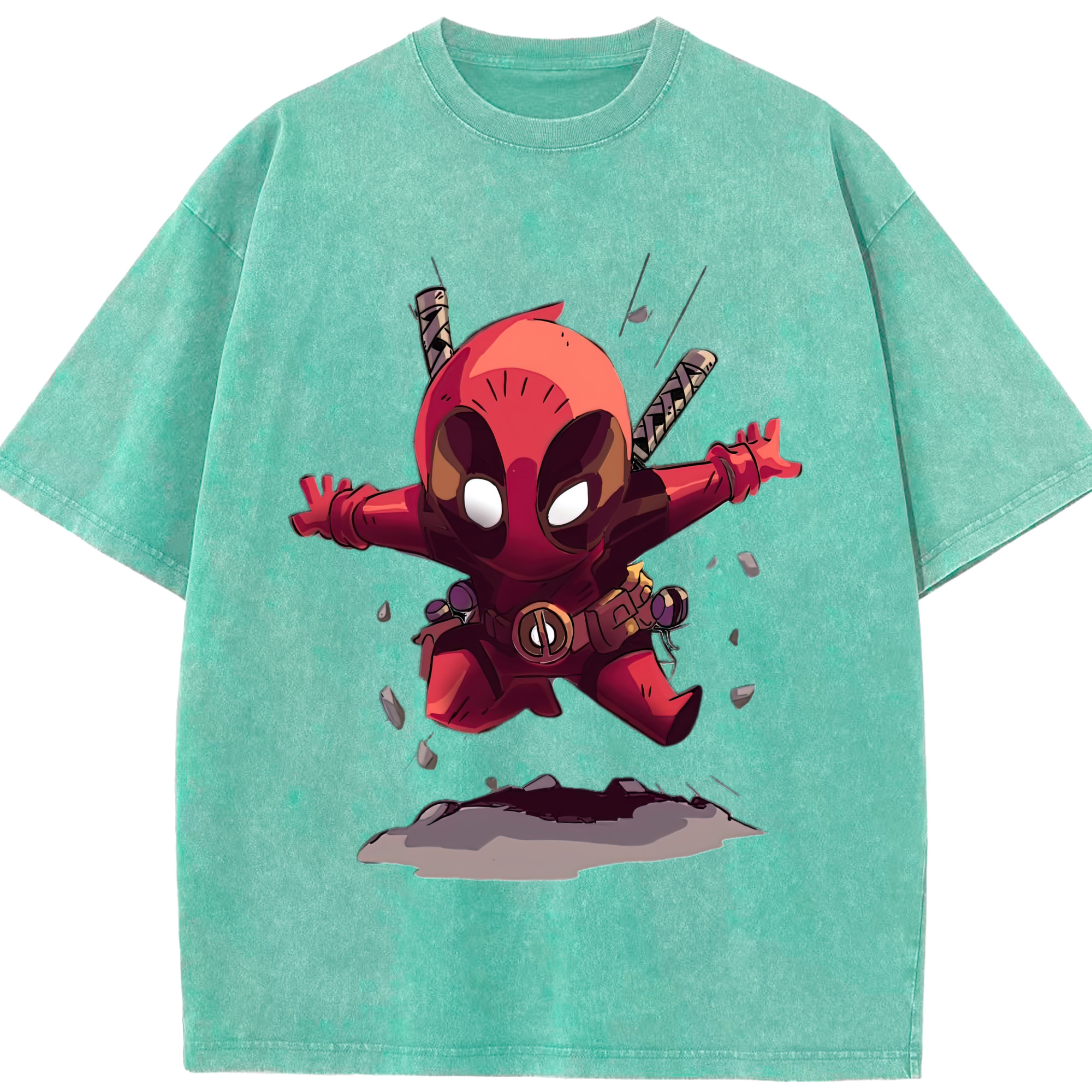 （画像用） Deadpool デッドプール 綿100% ヴィンテージ風 半袖Tシャツ（フロントプリント）